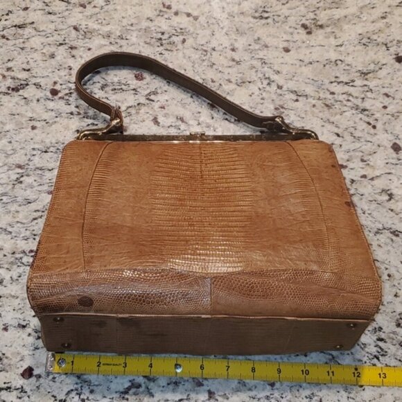 Antique lizard skin frame bag handbag VTG - Picture 3 of 12